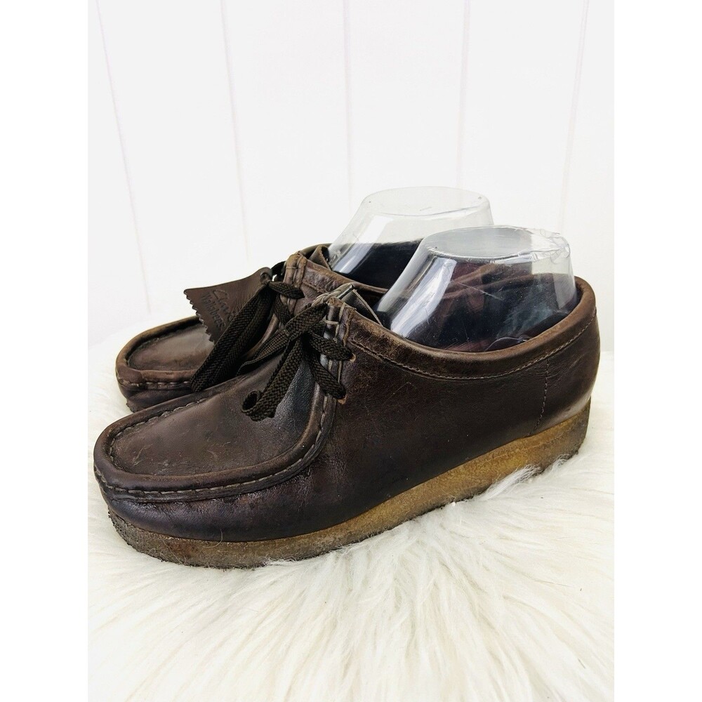 Clarks Originals Wallabee Desert Boots Beeswax Dark Brown Leather Womens 8.5M